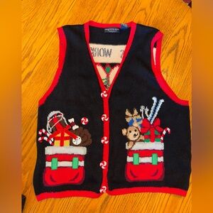 Eagles Eye Black and Red Holiday Vest